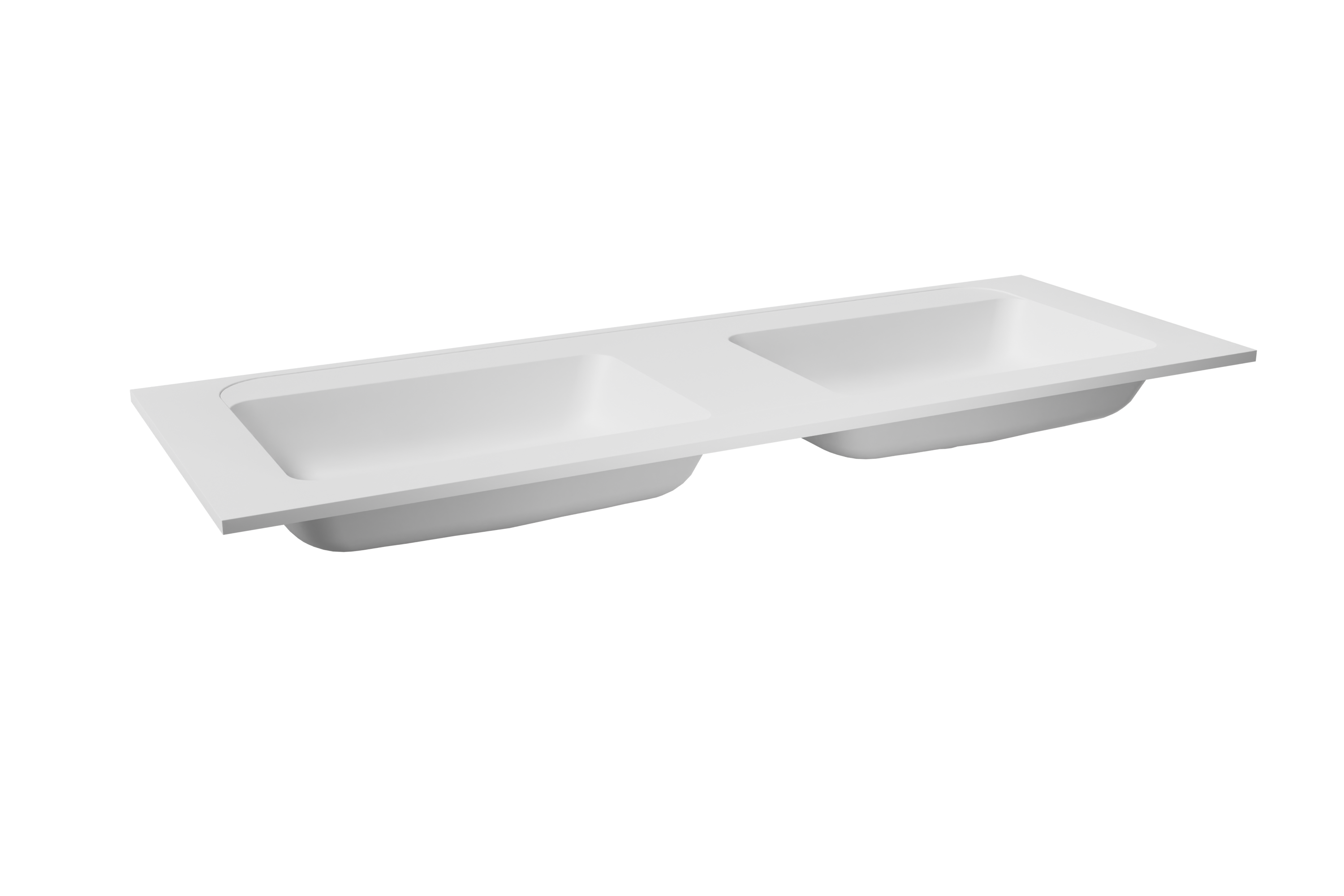 Balmani Tablo Strada dubbele wastafel mat witte Top Solid 150 x 55,5 cm