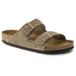 Birkenstock Arizona Sandales Cuir Velours Souple Semelle Normale, taupe