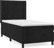 vidaXL Boxspring met matras fluweel zwart 80x200 cm