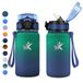 KollyKolla Gimnasio Drinkfles van roestvrij staal, 500 ml, thermoflessen met rietje, herbruikbare thermosfles, lekvrij, BPA-vrij, drinkfles voor kinderen, school, Gimnasio