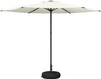vidaXL Tuinparasol met voet Rechthoekig 3 x 3 m Polyester Crèmekleurig