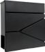 Merkloos Relaxdays brievenbus met slot - 37x37x11 cm - krantenvak - metaal - zwart