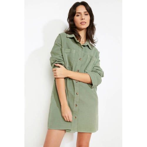 LOLALIZA corduroy blousejurk kaki