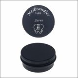 MC Living Melktanden Blikje Met Naam Gravering - Jurre - Zwart - Rond - Aluminium
