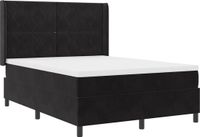 vidaXL Boxspringbed met hoofdeinde Zwart 140 x 200 cm Fluweel