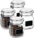 Bormioli Rocco Voorraad/weckpot - 4x - glas - transparant - krijtplaatje - 13,6 x 10,6 cm - 750 ml