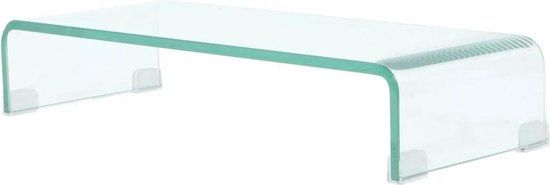 vidaXL TV-meubel/monitorverhoger transparant 60x25x11 cm glas