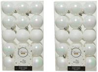Decoris Boules de Noël - 60 pièces - Blanc Nacré - D6 cm - Plastique