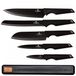 Berlinger Haus Black Rose Collection - Set de couteaux - 5 pièces - Support magnétique
