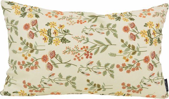 NOVÉE Mae Bloom Cream Pillow | 30 x 50 cm | Cotton | Indoor/Outdoor