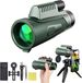 SnelShoppen Monoculaire 12x50 Télescope avec prisme BAK4 et lentille FMC, adaptateur pour smartphone, idéal pour l'observation d'oiseaux, l'observation de la nature, la chasse, la randonnée et