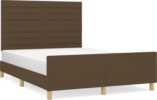 vidaXL Bedframe Stof Donkerbruin 140x200 cm