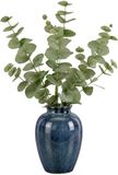 Mica Decorations Kunstplant takken Eucalyptus - 3x - H85 cm - lichtgroen - kunststof - bladgroen - siertakken