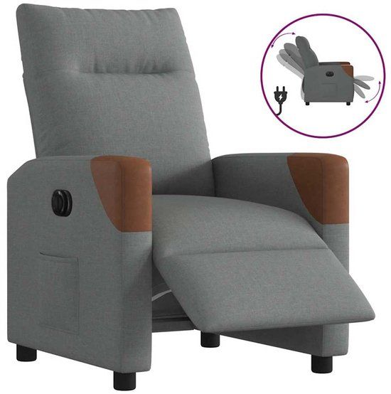 vidaXL Fauteuil elektrisch verstelbaar stof donkergrijs