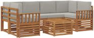 vidaXL - Ensemble de salon en acacia - 7 pièces - Naturel et gris clair