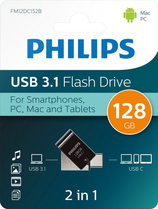 Philips 2-in-1 USB-C OTG USB 3.1 - 128GB - FM12DC152B