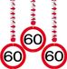 Folat 60 jaar verjaardag versiering - 3x stuks - rotorspiralen