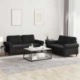 Maison Exclusive Ensemble de canapé 2 pièces avec coussins, noir, velours