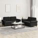 Maison Exclusive Ensemble de canapé 2 pièces avec coussins, noir, velours
