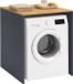 Merkloos Relaxdays wasmachinekast, rek boven wasmachine/droger, HxBxD: 88 x 68 x 60 cm, ombouwkast, antraciet/naturel