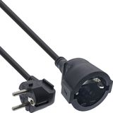 InLine CEE 7/7 (haaks) - CEE 7/3 (recht) stroom verlengkabel | 3x 1,50mm | zwart | 20 meter