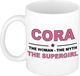 Bellatio Decorations naam cadeau mok - Cora - Woman Myth Supergirl - koffiemok - 300 ml - collega - moederdag