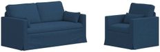 vidaXL Bankstel 2-zits Blauw Stof