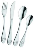 GEDA LABELS 19409 Toddler Cutlery Set, Silver, Stainless Steel, 4 Pieces