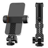 K&F CONCEPT telefoonstatiefbevestiging, universele smartphoneadapter met 2 cold shoe-bevestigingen, compatibel met iPhone/Samsung en alle telefoons