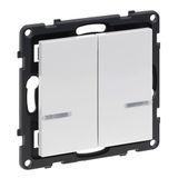 LEGRAND, SEANO met Netatmo wandzenderlicht - 2-voudig, 2 schakelpeddels, led-batterijstatus, 3V-batterij (8 jaar levensduur), bevestiging op elk oppervlak, smart home, kleur: ultrawit, 765634