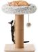 Poteau griffoir pour chat - 71 cm de haut - Jute et bois massif - Avec lit rond 53 cm - Pour chats d'intérieur