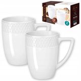 Wilmax Porseleinen Mokken 350ml - Set van 2, Wit