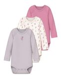 NAME IT NBFBODY 3P LS FLOWER NOOS - Baby - Bodies
