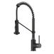 Kraus Bolden 18-inch commerciële keukenkraan met dubbele functie pull-down sproeikop in All-Brite afwerking, mat zwart/zwart roestvrij staal