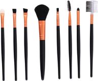 Merkloos Schmink penselen - 8x stuks - kwasten setje - cosmetica en schmink - oranje - synthetisch