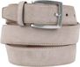 Suitable Riem Suede Wit Beige - Maat 95 - Heren leren broekriem / broeksriem - Ceintuur - Riem formeel
