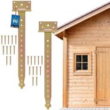KOTARBAU® 2 stuks Schuurdeur Scharnieren, Verzinkt Staal, 400 mm, Goud, T-Scharnier