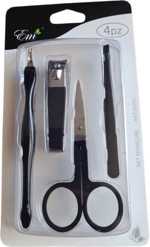EM Milano Manicure Set - 4-delig - Zwart