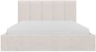 Vente-unique Lit avec rangement tissu beige 140 x 190 cm