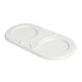 50 Bionic 50 stuks – deksel voor lunchtrommel 'Bionic', 800 ml, 24,8 x 12,5 x 1,4 cm, wit, bagasse