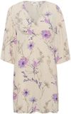 Soaked in Luxury Damesjurk Naoma V-hals Driekwart Mouw Kort Polyester Gebloemd Wit M