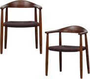 vtwonen Embrace Eetkamerstoelen Gevlochten - Donkerbruin - Set van 2