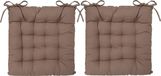 Atmosphera Coussin de jardin - 6x - taupe - coton - 38 x 6 cm - coussin d'assise