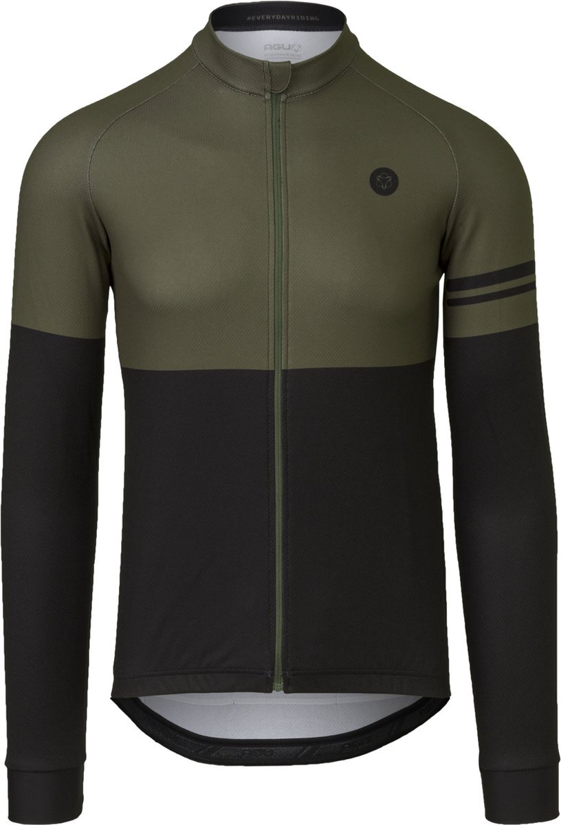 AGU Duo Fietsshirt Lange Mouwen Essential Heren - Army Green - Maat XL