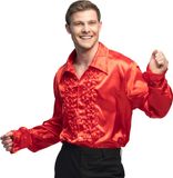 Boland - Rood disco-overhemd met ruches