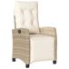 VidaXL Fauteuil d'extérieur assise capitonnée polyrotin acier crème blanc