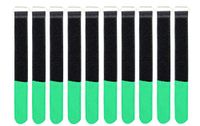 Infitronic INPKB4040GRN - 10 x klittenband-kabelbinders met metalen oogje klittenband/fleece aan verschillende zijden (40 x 400 mm groen)