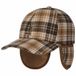 Kangol Casquette à carreaux classique avec cache-oreilles pour femmes/hommes - laine baseball hiver boucle métallique, visière, rabats, doublure, doublure automne-hiver automne