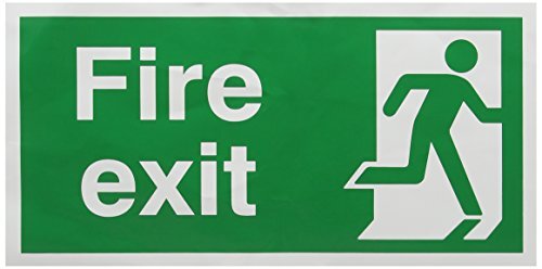 SIGNSLAB SIGNSLAB E98A/S veiligheidsbord "Fire Exit Running Man - Right", zelfklevend, 150 mm x 300 mm