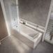 Hudson Reed Sandford Baignoire douche rectangulaire moderne - 170 x 70 cm - Pare-baignoire or brossé - Tablier frontal